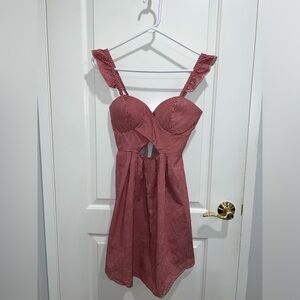 Gingham red sun dress